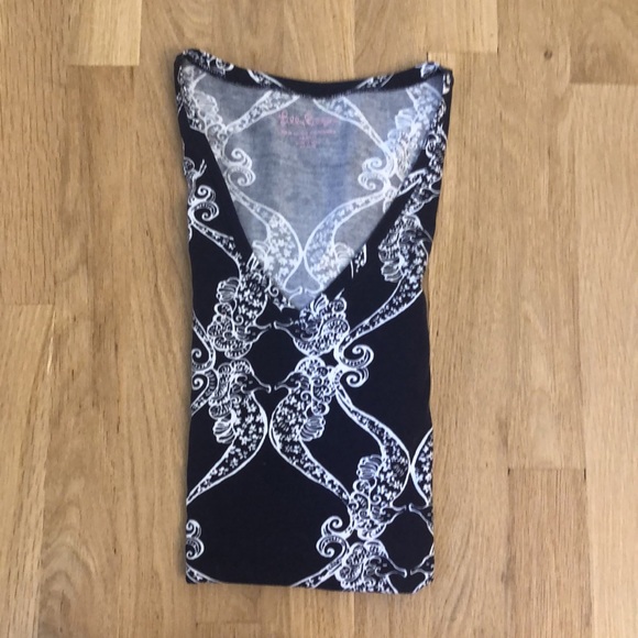 Lilly Pulitzer Kissing Seahorse Jodie V-neck Longsleeve Blue and White Size XS - Picture 11 of 13